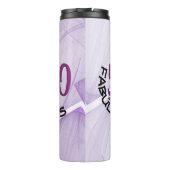 50 en Fabulous Birthday Paars & Black Typografie Thermosbeker (Achterkant)