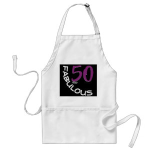 50 en Fabulous Birthday Paars White Typografie Standaard Schort