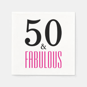 50 en Fabulous Birthday Paper Napkins Servetten