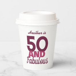 50 en Fabulous Birthday Papieren Bekers