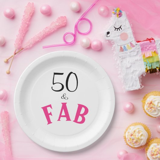 50 en Fabulous Birthday Papieren Bordje (Feest)