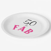 50 en Fabulous Birthday Papieren Bordje (Gekanteld)