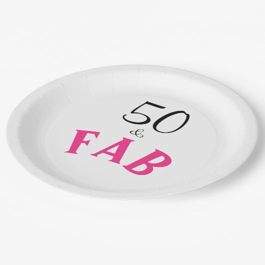 50 en Fabulous Birthday Papieren Bordje (Gekanteld)