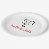 50 en Fabulous Birthday Papieren Bordje (Gekanteld)
