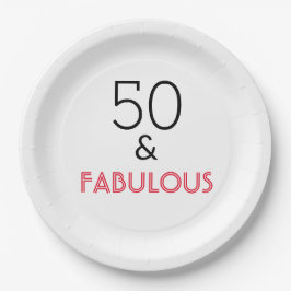 50 en Fabulous Birthday Papieren Bordje