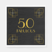 50 en Fabulous Birthday Party Art Deco-stijl Servet (Voorkant)