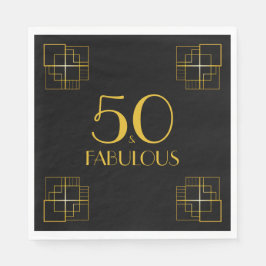 50 en Fabulous Birthday Party Art Deco-stijl Servet