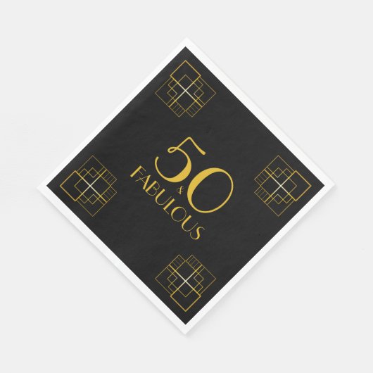 50 en Fabulous Birthday Party Art Deco-stijl Servet (Hoek)