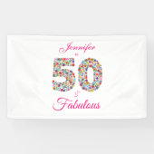 50 en Fabulous Birthday Party Banner (Horizontaal)
