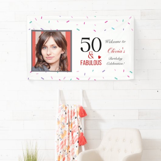50 en Fabulous Birthday Party Banner (Insitu)