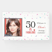 50 en Fabulous Birthday Party Banner (Horizontaal)