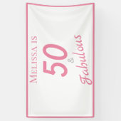 50 en Fabulous Birthday Party Banner (Verticaal)