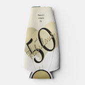 50 en Fabulous Birthday Party Black/Gold 50th Fun Flesjeskoeler (Voorkant)