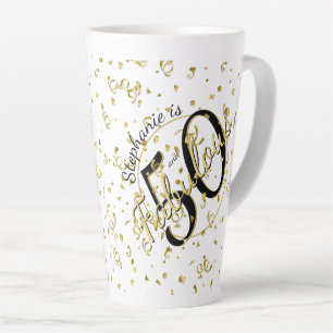 50 en Fabulous Birthday Party Black/Gold Fun 50th Latte Mok
