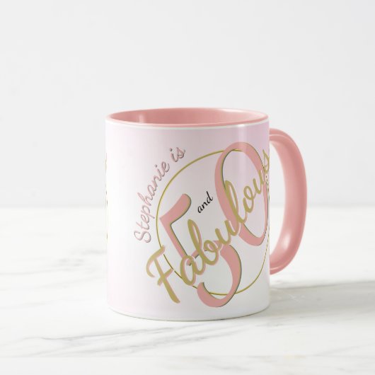 50 en Fabulous Birthday Party Black/Gold Fun 50th Mok (Voorkant rechts)