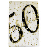 50 en Fabulous Birthday Party Black/Gold Fun Medium Cadeauzakje (Voorkant)