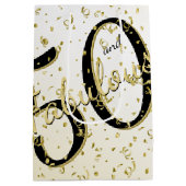 50 en Fabulous Birthday Party Black/Gold Fun Medium Cadeauzakje (Achterkant)