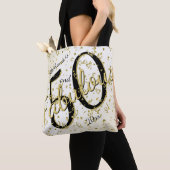 50 en Fabulous Birthday Party Black/Gold Tote Bag (Dichtbij)