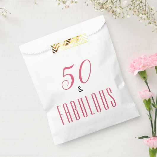 50 en Fabulous Birthday Party Favor Bag Bedankzakje (Gezegeld)