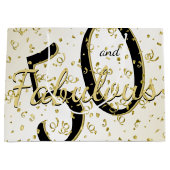 50 en Fabulous Birthday Party Fun Black/Gold Groot Cadeauzakje (Voorkant)