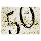 50 en Fabulous Birthday Party Fun Black/Gold Groot Cadeauzakje (Achterkant)