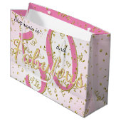 50 en Fabulous Birthday Party Fun Pink/Gold Large Groot Cadeauzakje (Voorkant Gekanteld)