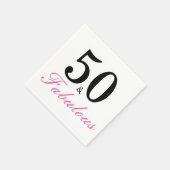 50. en Fabulous Birthday Party Napkin Servet (Hoek)