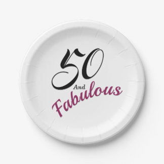 50 en Fabulous. Birthday Party Paper Napkins. Papieren Bordje