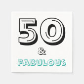 50 en Fabulous Birthday Party Paper Napkins Servet (Voorkant)