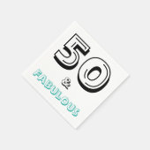 50 en Fabulous Birthday Party Paper Napkins Servet (Hoek)