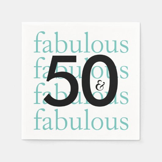 50 en Fabulous Birthday Party Paper Napkins Servet (Voorkant)