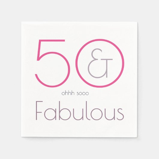 50 en Fabulous Birthday Party Paper Napkins Servet (Voorkant)