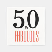 50 en Fabulous Birthday Party Paper Napkins Servet (Voorkant)