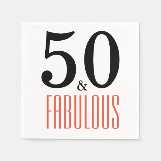 50 en Fabulous Birthday Party Paper Napkins Servet (Voorkant)