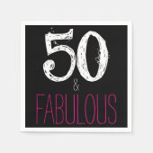 50 en Fabulous Birthday Party Paper Napkins Servetten (Voorkant)