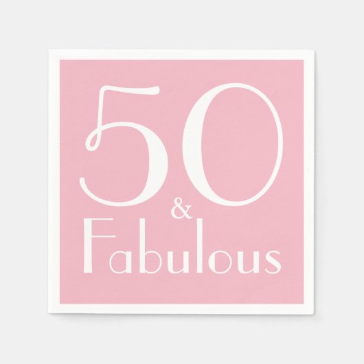50 en Fabulous Birthday Party Paper Napkins Servetten (Voorkant)