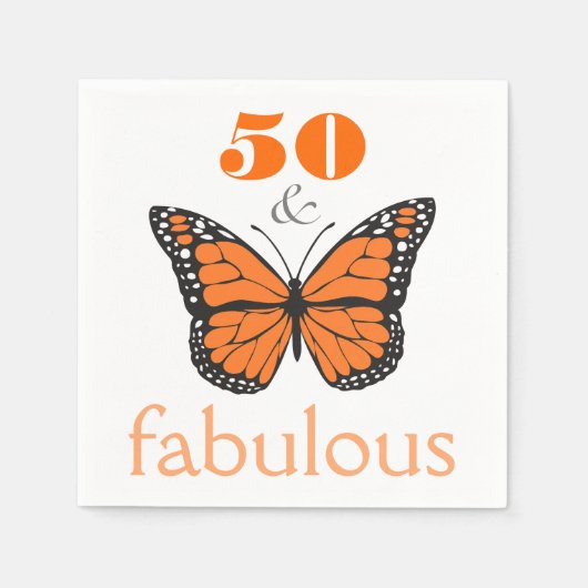 50 en Fabulous Birthday Party Paper Napkins Servetten (Voorkant)