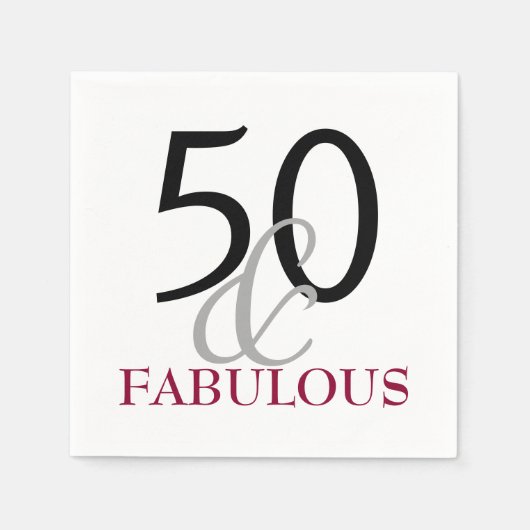 50 en Fabulous Birthday Party Paper Napkins Servetten (Voorkant)