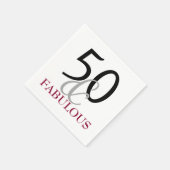 50 en Fabulous Birthday Party Paper Napkins Servetten (Hoek)
