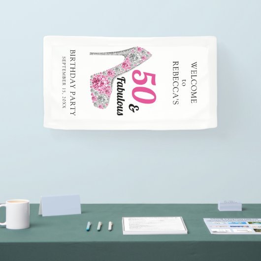 50 en Fabulous Birthday Party Personalized Spandoek (Beurs)