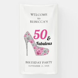 50 en Fabulous Birthday Party Personalized Spandoek