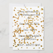 50 en Fabulous Birthday Party Pink Gold Confetti Kaart (Achterkant)