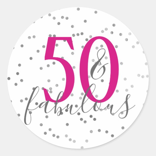 50 en Fabulous Birthday Party Stickers (Voorkant)