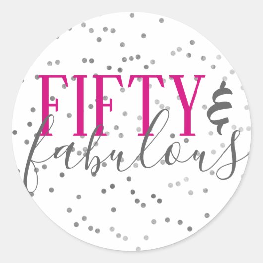 50 en Fabulous Birthday Party Stickers (Voorkant)