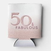 50 en Fabulous Birthday Pink Modern Typografie Blikjeskoeler (Voorkant)