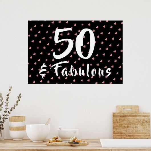 50 en Fabulous Birthday Poster (Keuken)