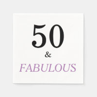 50 en Fabulous Birthday Quote Black Paarse tekst