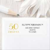 50 en Fabulous Birthday Return Address Label (Insitu)