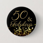 50 en Fabulous Birthday Ronde Button 5,7 Cm (Voorkant)