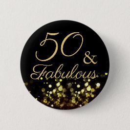 50 en Fabulous Birthday Ronde Button 5,7 Cm